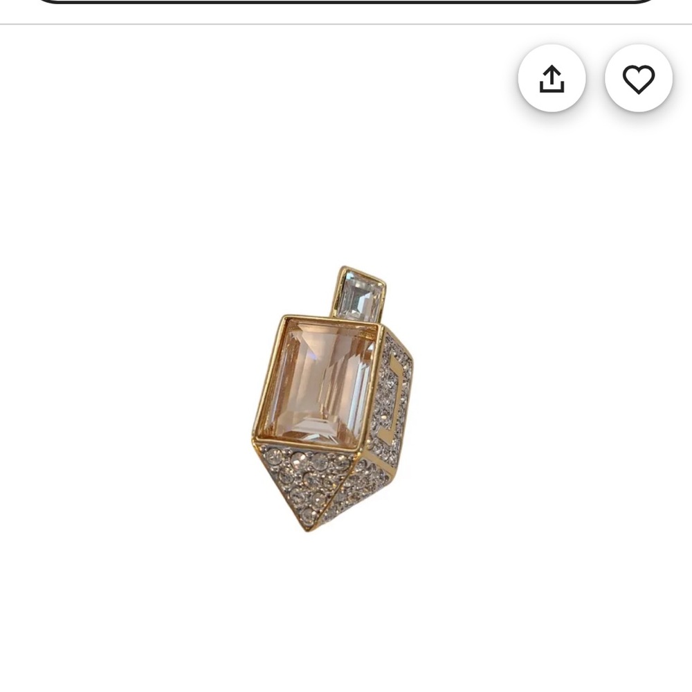 Swarovski Swan Crystal Dreidel Brooch - NWT